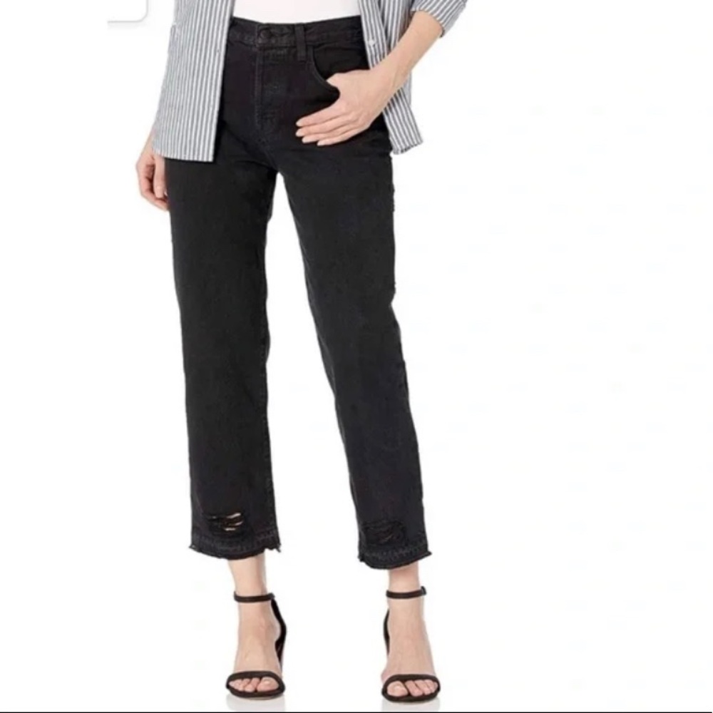 J BRAND Ivy High Rise Crop Straight - Double Cross Size 27
